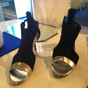Ashro BLACK AND GOLD EVENING WEAR SHOES